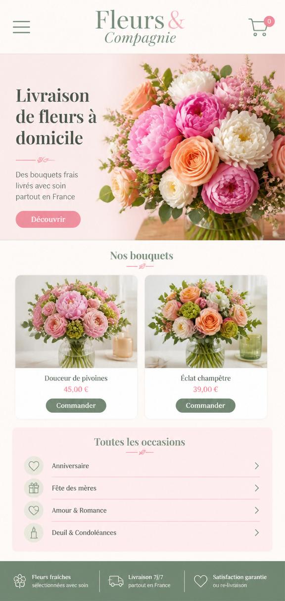Aperçu site Fleuriste