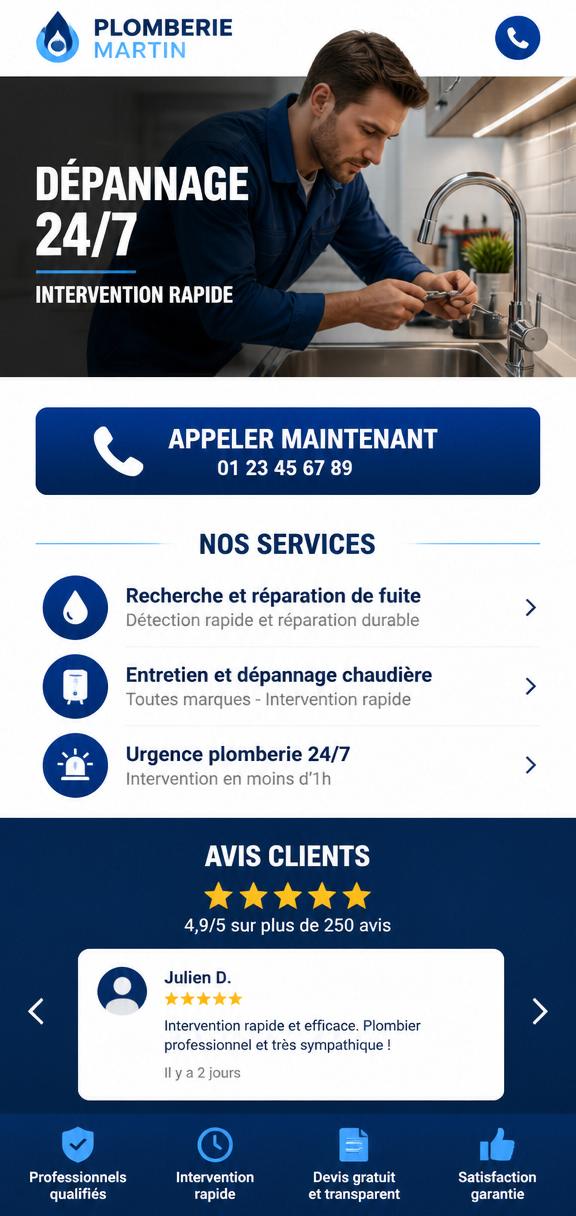 Aperçu site Plombier